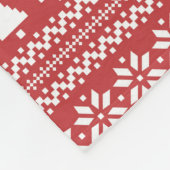 Red Christmas Tree Poinsettia Pattern Fleecedecke (Ecke)