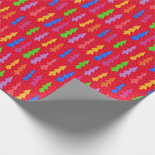 Red Christmas Tree Pop Art   Geschenkpapier (Ecke)