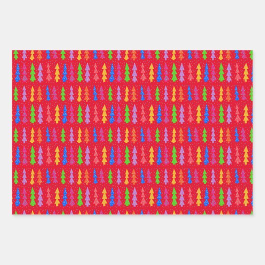 Red Christmas Tree Pop Art Geschenkpapier Set (Vorderseite 3)
