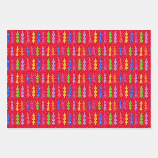 Red Christmas Tree Pop Art Geschenkpapier Set (Vorderseite 2)