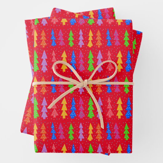 Red Christmas Tree Pop Art Geschenkpapier Set (Beispiel)