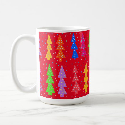 Red Christmas Tree Pop Art Kaffeetasse (Links)