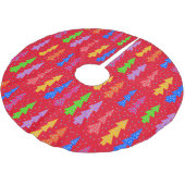 Red Christmas Tree Pop Art Polyester Weihnachtsbaumdecke (Schrägansicht)