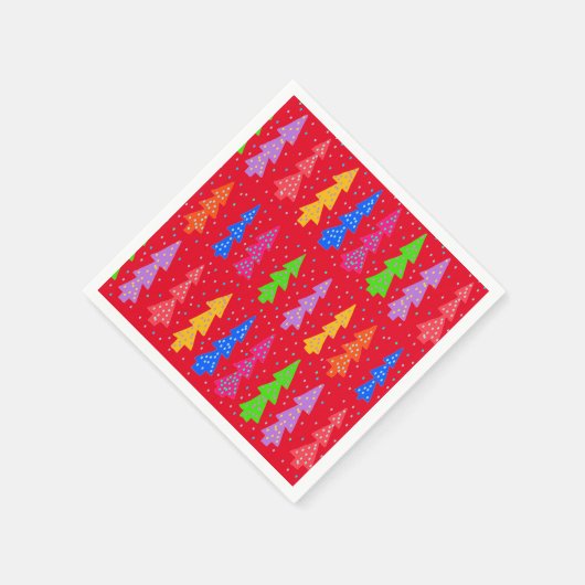 Red Christmas Tree Pop Art Serviette (Ecke)