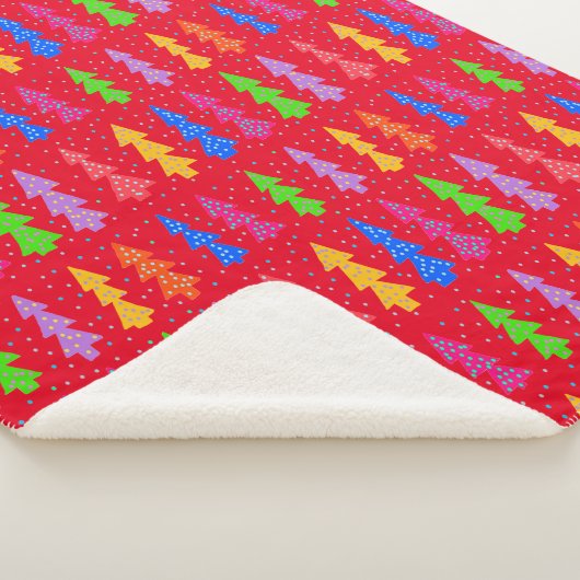 Red Christmas Tree Pop Art Sherpadecke (3/4)