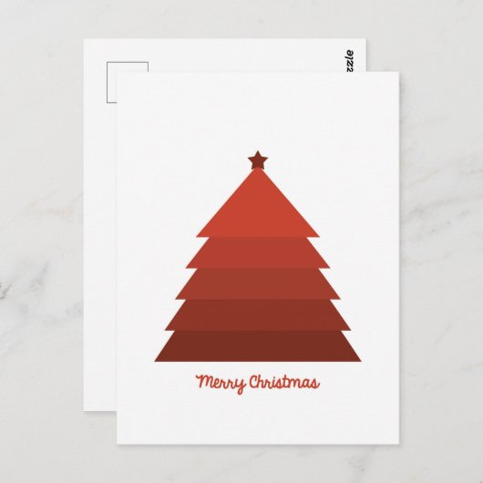 Red Christmas Tree Postcard Postkarte (Vorne/Hinten)
