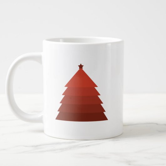 Red Christmas Tree Riant Coffee Tasse (Links)