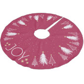 Red Christmas Tree Skirt Gold Stars Polyester Weihnachtsbaumdecke (Schrägansicht)