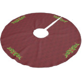 Red Christmas Tree Skirt Polyester Weihnachtsbaumdecke (Schrägansicht)