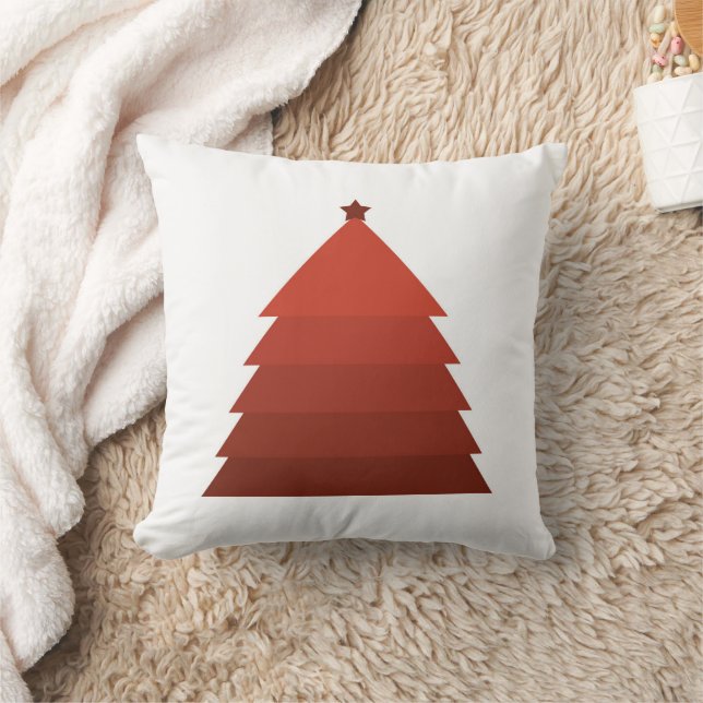 Red Christmas Tree Throw Kissen (Decke)