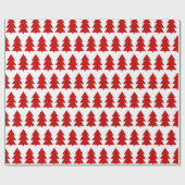 Red Christmas Tree White Minimal Geschenkpapier (Flach)