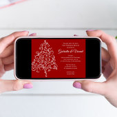 Red Christmas Tree Winter Post Wedding Brunch Einladung