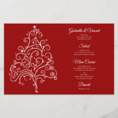 Red Christmas Tree Winter Wedding Menu (Vorderseite)