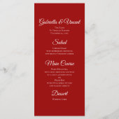 Red Christmas Tree Winter Wedding Menu Menükarte (Rückseite)