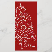 Red Christmas Tree Winter Wedding Menu Menükarte (Vorderseite)