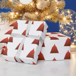 Red Christmas Tree Wrapping Paper Geschenkpapier