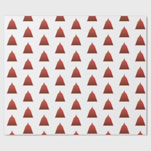 Red Christmas Tree Wrapping Paper Geschenkpapier (Flach)