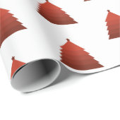 Red Christmas Tree Wrapping Paper Geschenkpapier (Rolleneckpunkt)