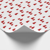 Red Christmas Tree Wrapping Paper Geschenkpapier (Ecke)