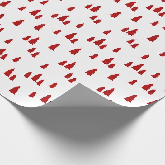 Red Christmas Tree Wrapping Paper Geschenkpapier (Ecke)