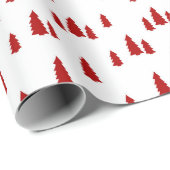 Red Christmas Tree Wrapping Paper Geschenkpapier (Rolleneckpunkt)