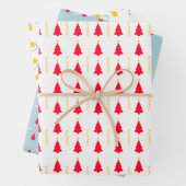 Red Christmas Tree Yellow Star Minimalistisch Geschenkpapier Set (Beispiel)