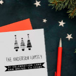 Red Christmas Trees & Family Name Rücksendeadresse Permastempel<br><div class="desc">Rote Weihnachtsbäume & Familienname Rücksendeadresse Gummi Briefmarke nach Einfall.</div>