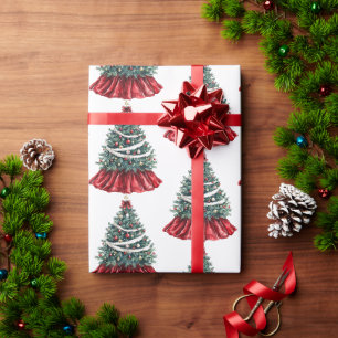Red Christmas Trees Geschenkpapier