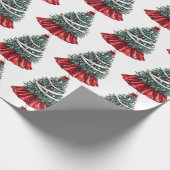 Red Christmas Trees Geschenkpapier (Ecke)