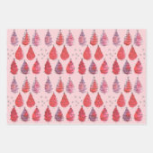 Red Christmas Trees Geschenkpapier Set (Vorderseite)