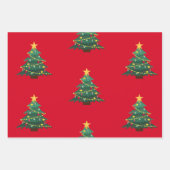 Red Christmas Trees Geschenkpapier Set (Vorderseite 3)