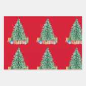 Red Christmas Trees Geschenkpapier Set (Vorderseite 2)