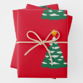 Red Christmas Trees Geschenkpapier Set (Beispiel)