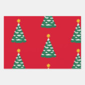 Red Christmas Trees Geschenkpapier Set (Vorderseite)
