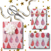 Red Christmas Trees Geschenkpapier Set