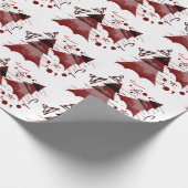 Red Christmas Trees Pattern Geschenkpapier (Ecke)
