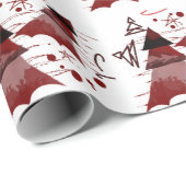 Red Christmas Trees Pattern Geschenkpapier (Rolleneckpunkt)