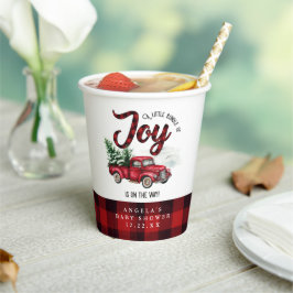 Red Christmas Truck Bundle of Joy Baby Shower Pappbecher