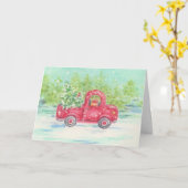 Red Christmas Truck Country Grußkarte Karte (Gelbe Blume)