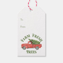 Red Christmas Truck Farm Frische Bäume Geschenkanhänger