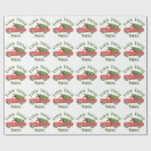 Red Christmas Truck Farm Frische Bäume Geschenkpapier (Flach)