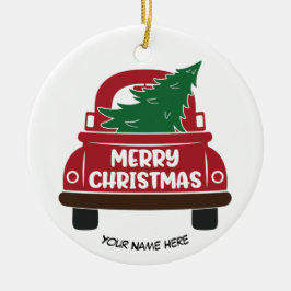 Red Christmas Truck Maßgeschneiderte Keramik Ornam Ornament