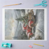 Red Christmas Truck Seidenpapier (Basteln)