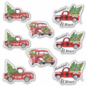 Red Christmas Truck Stickers Aufkleber (Vorderseite)