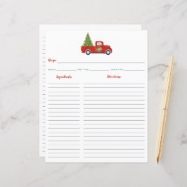 Red Christmas Truck & Tree Recipe Binder Beilage