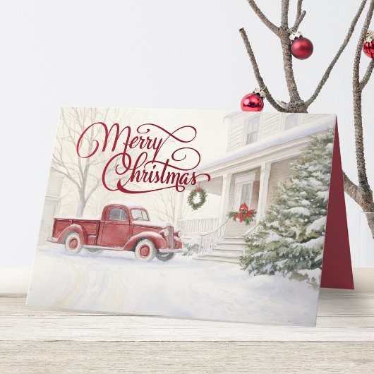 Red Christmas Truck Winter Weihnachten