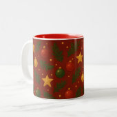 Red Christmas Two-Tone Coffee Tasse - Klassisches (Vorderseite Links)