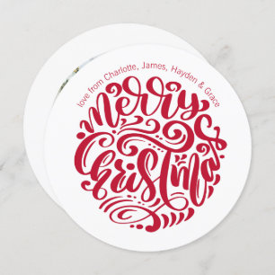 Red Christmas Typografy Personalisiert Foto Feiertagskarte