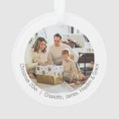 Red Christmas Typografy Personalisiert Foto Ornament (Rückseite)