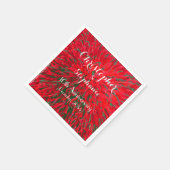 Red Christmas Wedding Annivers Party Paper Serviette (Ecke)